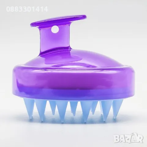 Силиконова четка за масаж на скалпа Четка за коса , снимка 3 - Продукти за коса - 47339278