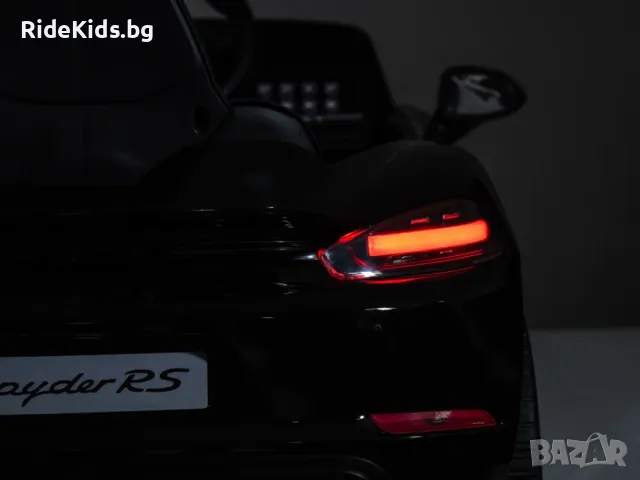 Porsche Spyder RS 12V – Детска акумулаторна кола, Черна, EVA гуми, снимка 8 - Детски велосипеди, триколки и коли - 49731131