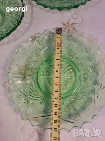 стъклена купа с чинийки за торта зелено стъкло 26/3, снимка 9 - Аксесоари за кухня - 50693549