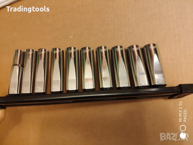 Milwaukee 3/8″дълги качествени вложки камъни 10-19mm комплект