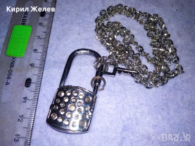 ШАРМАНТЕН МЕДЕН с БЯЛА ПОЗЛАТА АРТ ПЕНДАНТ КАТИНАРЧЕ с ИСКРАЩИ КРИСТАЛИ и СТОМАНЕНА ВЕРИЖКА 37394, снимка 6 - Колиета, медальони, синджири - 41389433