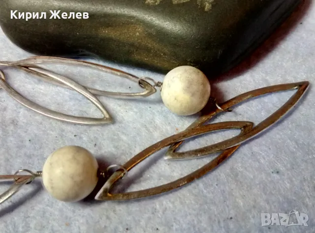 НЕЖНО СКЪПОЦЕННО СРЕБЪРНО КОЛИЕ МАРКОВО СРЕБРО 925 с БЯЛА ПОЗЛАТА и ТОПЧЕТА ШЛИФОВАН БЯЛ АХАТ 48249, снимка 9 - Колиета, медальони, синджири - 48480654