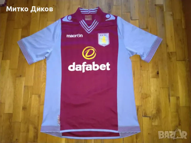 Астон Вила футболна тениска маркова на Макрон №19 Ст.Петров размер М
