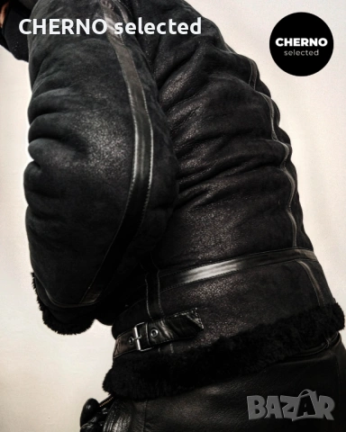 Мъжко бомбър яке от естествена агнешка кожа•кожух LEVI'S MADE & CRAFTED Shearling Bomber – M•L, снимка 8 - Якета - 53663962