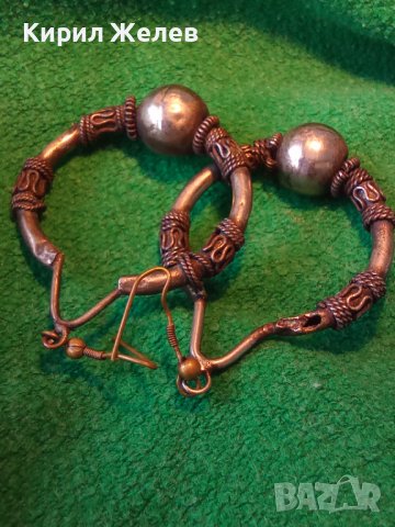 СТАРИННИ ПОСРЕБРЕНИ РЕТРО ВИНТИДЖ ОБЕЦИ Тип КРАЛСКА ПЛЕТКА МАЙСТОРСКА РЪЧНА РЯДКА ИЗРАБОТКА 886654, снимка 3 - Антикварни и старинни предмети - 37395571