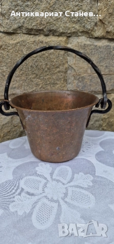 Медна кофичка с дръжка