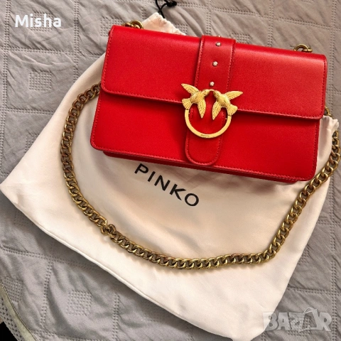 Кожена чанта PINKO голям размер