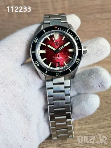 ЦЕНА САМО ЗА ДНЕС!!! Zelos Swordfish 40mm SS 'Crimson Red', снимка 9 - Мъжки - 55811419