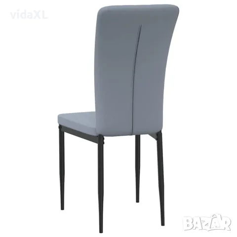 vidaXL Трапезни столове, 4 бр, светлосиви, кадифе, снимка 6 - Столове - 56146840