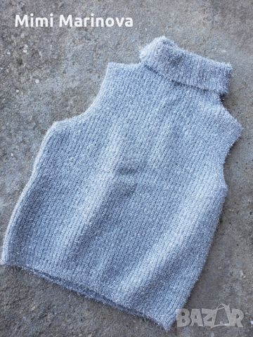 Елече топ потник лъскав плетен сребрист, снимка 1