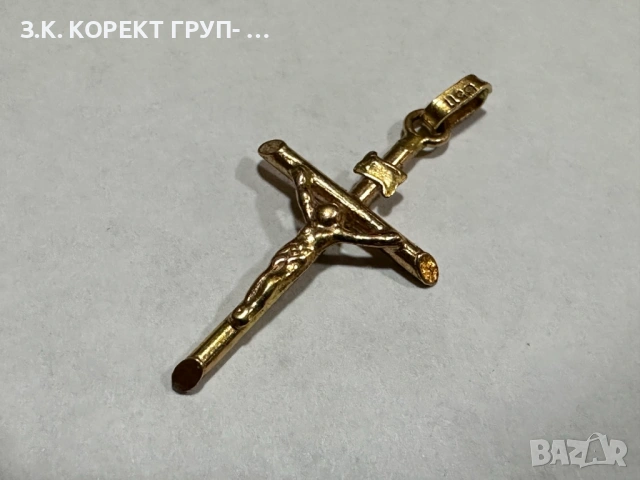 Златен кръст 14к, 0,97гр, снимка 4 - Колиета, медальони, синджири - 53057697