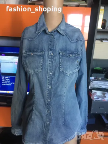 Дънкова риза Replay, размер S, снимка 13 - Ризи - 49401203