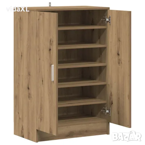 vidaXL Шкаф за обувки, дъб артизан, 60x35x92 см, инженерно дърво, снимка 8 - Шкафове - 56148196