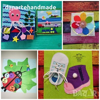 Тиха книжка по метода Монтесори/Развиваща книжка за най-малките, снимка 13 - Образователни игри - 39386167