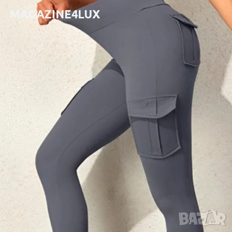 Оформящ дамски панталон с 4 джоба – Висока талия размери от S do XL, снимка 2 - Клинове - 52847033