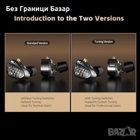 Нови KZ ZA12 хибридни слушалки 6 драйвера 2pin сменяем кабел 3.5мм, снимка 2 - Слушалки и портативни колонки - 53536296