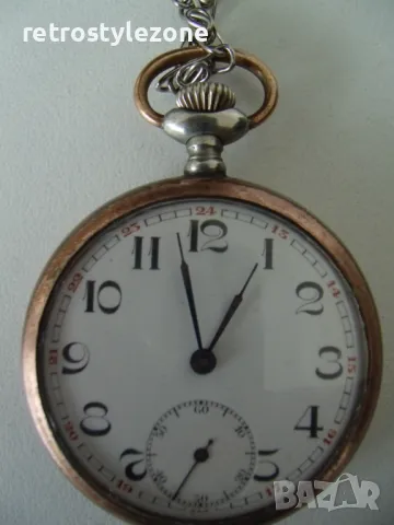 № 7921 стар джобен часовник  - механичен  - работещ / профилактиран /, снимка 3 - Други ценни предмети - 49380663