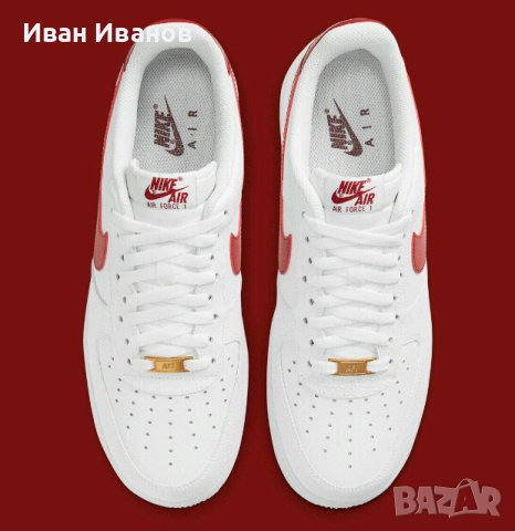 оригинални маратонки Nike Air Force 1 '07 White Team Red  AF1  номер 44,5-45, снимка 3 - Маратонки - 41497844