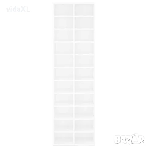 vidaXL Шкаф за обувки, бял, 54x34x183 см, инженерно дърво, снимка 4 - Шкафове - 56147724