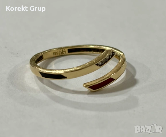 Златен пръстен 1.7 грама 14 карата 585, снимка 8 - Пръстени - 53037490