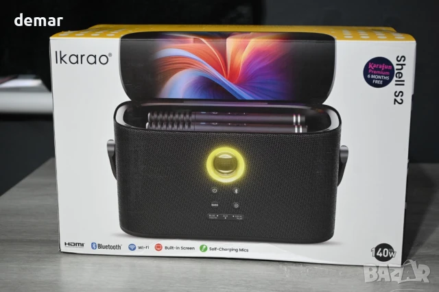 Преносима караоке машина, вграден дисплей и екран за текст на песен, 2 микрофона, 140W, снимка 10 - Караоке - 50459417