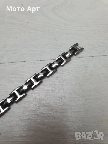 Стоманена верижга верига гривна мъжка за голяма ръка рокерска Калена стомана, снимка 3 - Гривни - 51068085