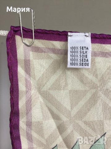 Копринен Дамски Шал Дамски малък аксесоар 100 % Коприна , снимка 2 - Шалове - 41876660