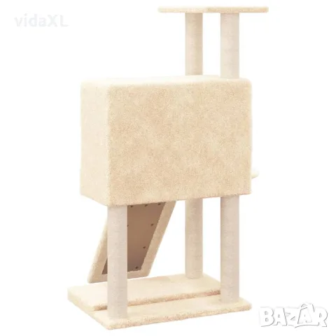 vidaXL Котешко дърво със сизалени стълбове, кремаво, 96 см, снимка 5 - За котки - 56146315