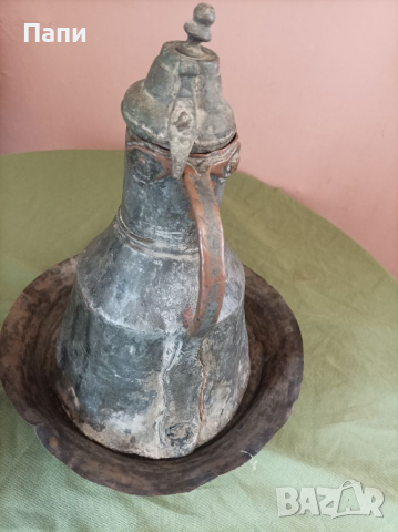 Стар,меден ибрик+медна купа, снимка 5 - Антикварни и старинни предмети - 36420350