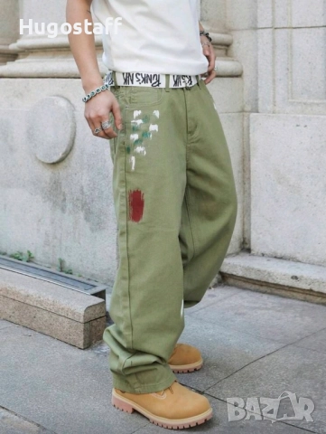 Нови военни дънки  Casual Loose Fit Jeans панталони карго Л, снимка 4 - Дънки - 52034089