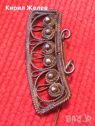 СТАРА СРЕБЪРНА ФИЛИГРАН с ГРАНУЛАЦИЯ БРОШКА ГРАДСКО БИЖУ НАКИТ от ЕДНО ВРЕМЕ РЪЧНА РАБОТА 15115, снимка 3 - Антикварни и старинни предмети - 30285560