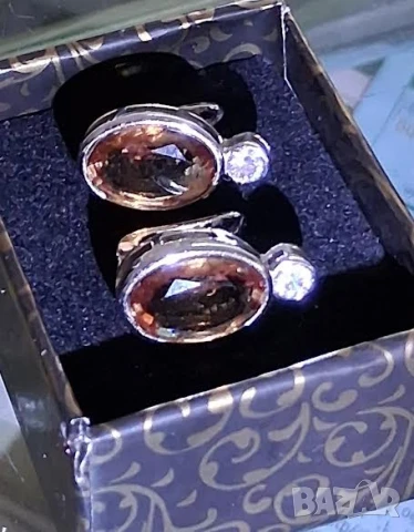 Нови сребърни обеци с голям султанит