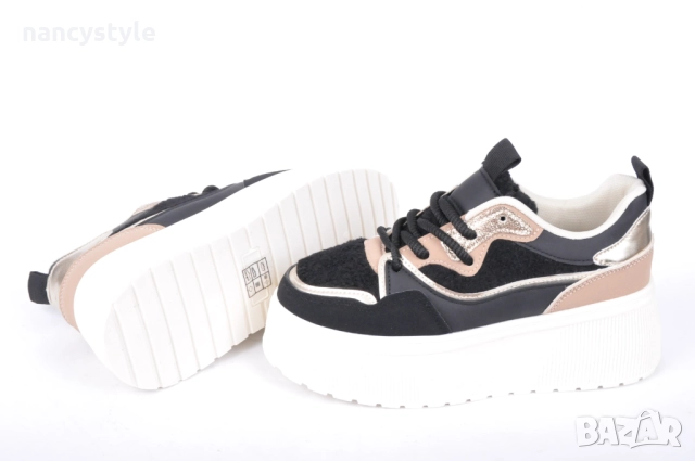 NEW! Дамски кецове на платформа - Три цвята, снимка 5 - Кецове - 51719456