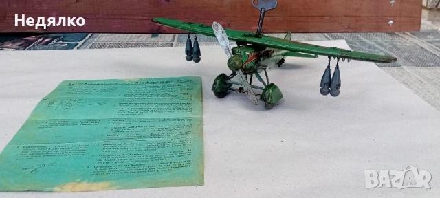 Немска ламаринена играчка,самолет,1930г.,Вермахт,оригинал 