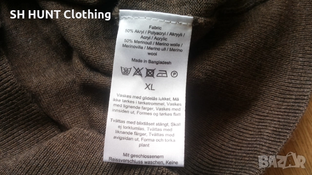 Dressmann Bomber Zip Merino Brown 50% размер XL жилетка 50% Мерино вълна - 1509, снимка 13 - Екипировка - 52507358