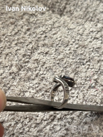 Сребърен пръстен с гранат 17.7мч, снимка 3 - Пръстени - 52940927