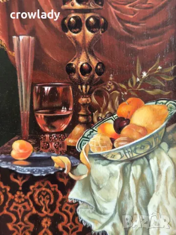 Ева Богданова Димитрова Натюрморт Уникална миниатюра 1990те години , снимка 5 - Картини - 47874731