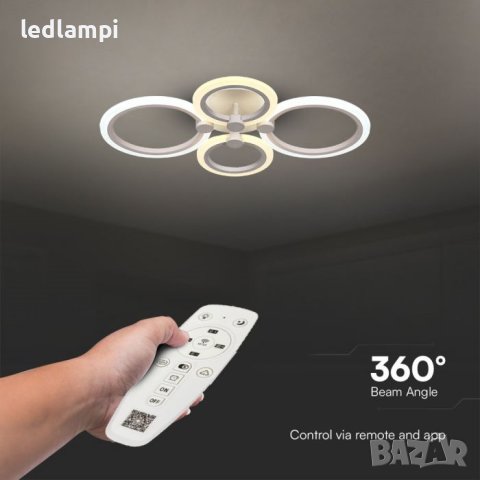 LED Плафониера 45W Бяла Димиране 3в1, снимка 3 - Лампи за таван - 44337408