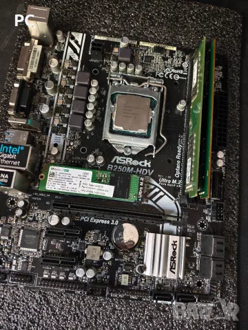 Дъно B250 / Процесор i5 7600 / 2x8 DDR4 RAM / Видео RX 480 nitro+