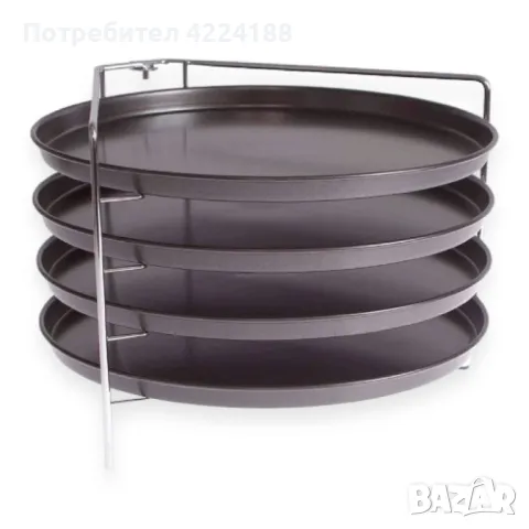 Комплект за печене на пица с хромирана метална стойка, снимка 2 - Други - 49096041