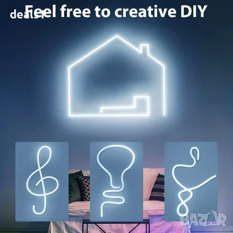 1 метър 5V USB Неонова Водоустойчива LED лента 6000К, снимка 5 - Лед осветление - 51025378