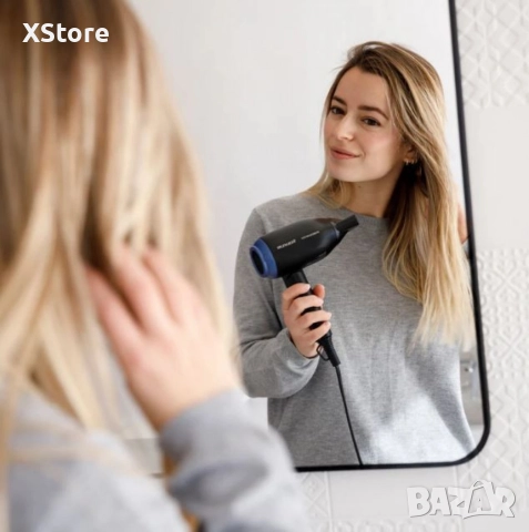 Сешоар за пътуване Studio Glow 1500 – 1400W, сгъваем, двоен волтаж, 2 скорости, снимка 4 - Сешоари - 52595207