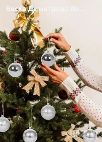 Комплект от 6 броя коледни топки, 4 см., снимка 2 - Декорация за дома - 47943262