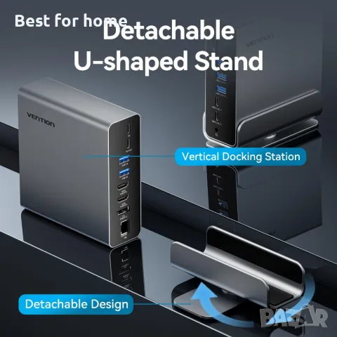 Докинг станция с USB-C  15-в-1 VENTION, снимка 3 - Безжични зарядни - 50139953