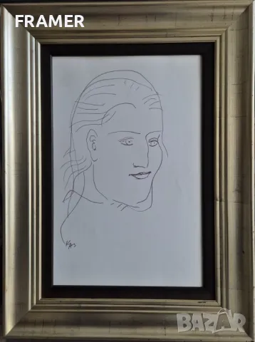 Димитър Казаков НЕРОН 1933-1992 Мома Дамски портрет 1980те години, снимка 1