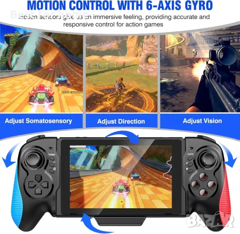 Професионален контролер за геймпад Nintendo Switch, снимка 6 - Аксесоари - 48469652