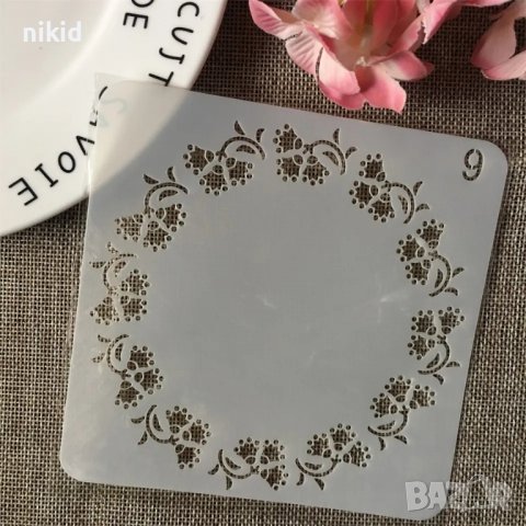 8 вида венец стенсил шаблон за спрей торта украса кекс декорацияспрей за Scrapbooking, снимка 2 - Други - 42666689