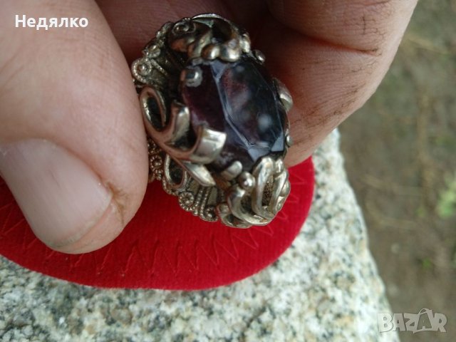 Красив стар пръстен с аметист , снимка 7 - Антикварни и старинни предмети - 41182926