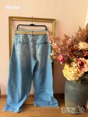 ZARA Дамски стилни широки дънки, снимка 10 - Дънки - 55993768