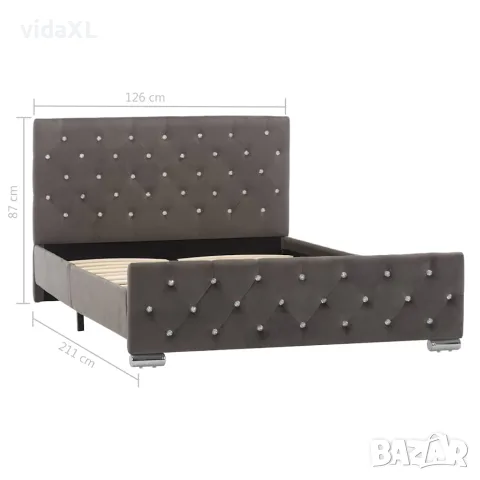 vidaXL Рамка за легло, сива, текстил, 120x200 см, снимка 7 - Спални и легла - 56146510